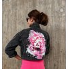 Tmavě sedá denim bunda PINK MARILYN se cvočky