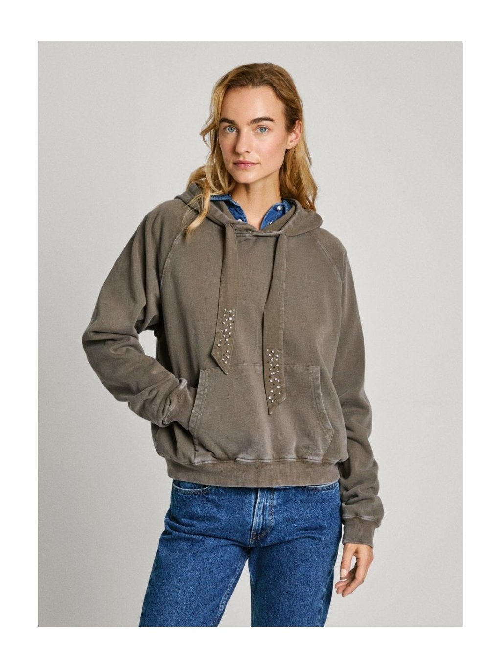 DÁMSKÁ MIKINA PEPE JEANS damska mikina s kapuci falista 5 43351