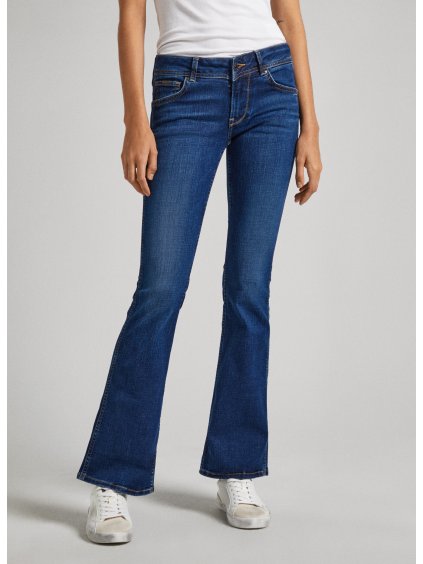 DÁMSKÉ ÚZKÉ DŽÍNY SE ŠIROKÝMI NOHAVICEMI A NÍZKÝM PASEM SLIM FIT FLARE LW PL204596XW5 000 02 MO 658180ed74f99
