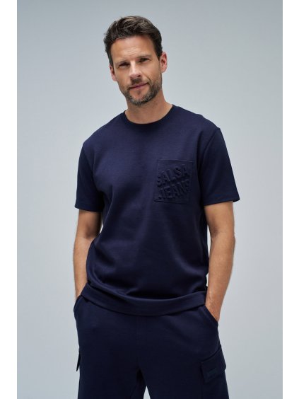 PÁNSKÉ MODRÉ TRIČKO SALSA JEANS 1749201362 b80bfbd05b00b07b70c95c58604d81d9