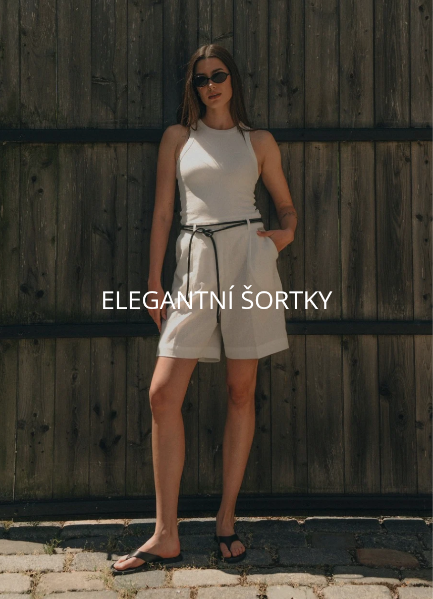 Elegantní lněné šortky NELLA - bílá