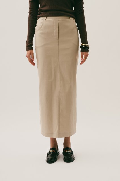 Elegantní midi sukně GRACE - krémová