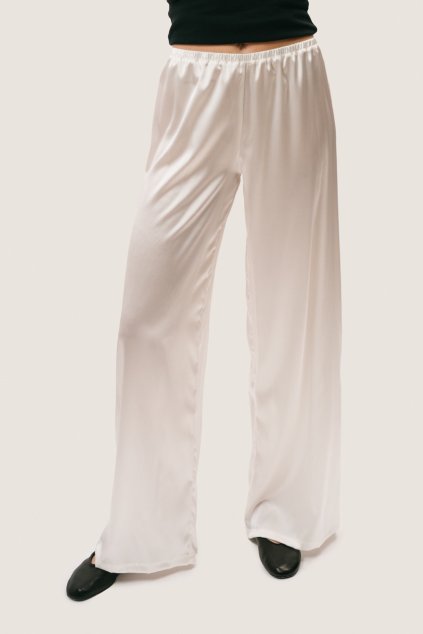 Hedvábné kalhoty MIA - bílá