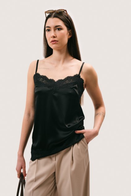 Hedvábné tílko CARRIE - černá