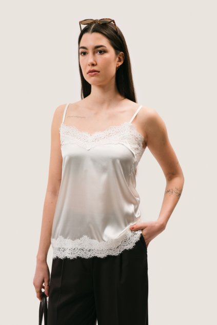 Hedvábné tílko CARRIE - bílá