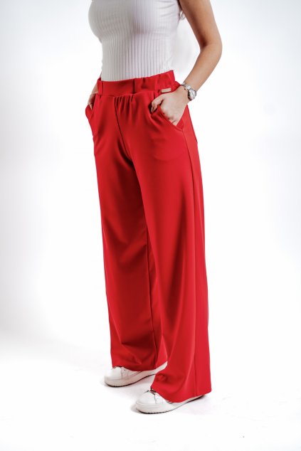 Dámské široké kalhoty STELLA - červená