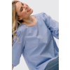 Popelínová halenka ESME - světle modro bílý proužek