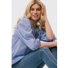 Popelínová halenka ESME - světle modro bílý proužek