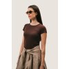 Úzké triko SELENA - čokoládová