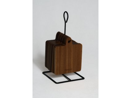 Bambusová sada 6 servírovacích dosiek so stojanom 38 × 26 cm