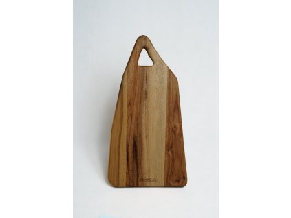 Gáfrová drevená krájacia doska s trojuholníkovou rukoväťou 35 × 19 cm