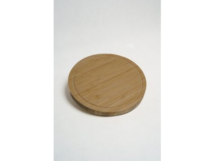 Bambusový drevený servírovací tanier na podstavci Ø 25 cm