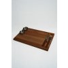 Sapelová drevená krájacia a servírovacia doska s miskami 42 × 26 cm