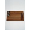 doska 28; Sapelová drevená krájacia a servírovacia doska s miskami 42 × 26 cm
