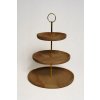 Kaučukovníkový trojposchodový drevený servírovací stojan 15 / 20 / 25 cm