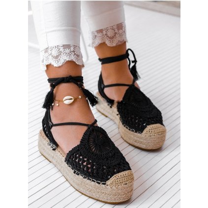 espadryle plecione madam mexicali czarne