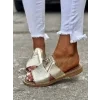 Stylowe klapki KAZADII MICHAELLE SLIDES gold skora naturalna 4 768x1024