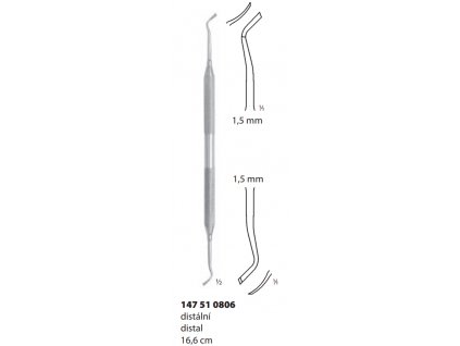 Zešikmovač gingiválních okrajů distální-16,5 cm
