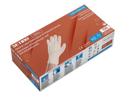 Rukavice latex bez pudru setno