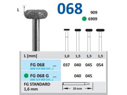 HORICO brousek diamantovaný - kolečko, FG068