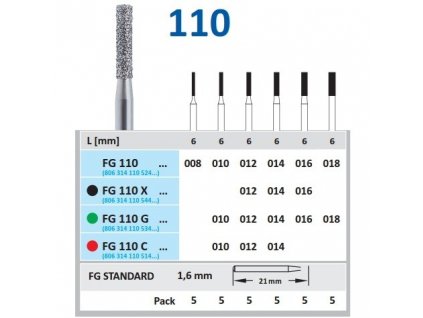 HORICO brousek diamantovaný - cylindr, FG110