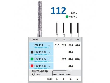 HORICO brousek diamantovaný - cylindr, FG112