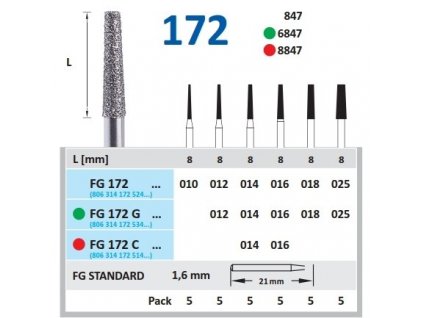 HORICO brousek diamantovaný - kónus, FG172