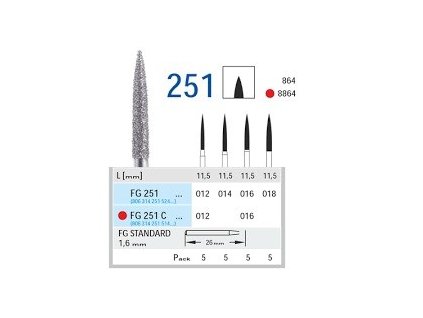 HORICO brousek diamantovaný - plamínek, FG251