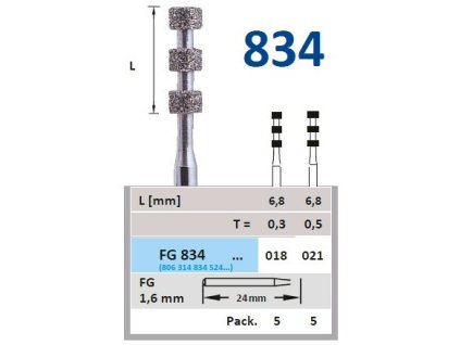 HORICO diamantový brousek pro diagnostické rýhy, FG834