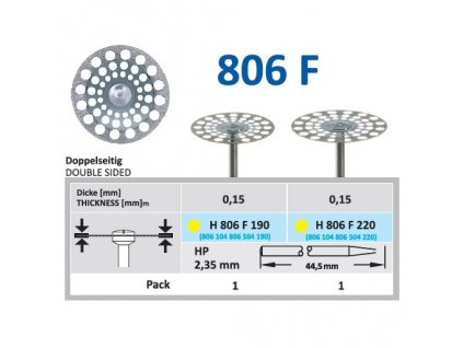 61512 diamantovy disk oboustranne sypany h806 prumer 1 9cm extra jemna