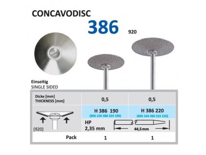 61479 diamantovy disk concavodisc sypany ze spodu h386 2 2cm normal