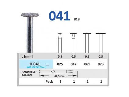 HORICO diamantový brousek - kolečko, H041 (Zrnitost normal, Pracovní část Průměr 2,5mm (025))