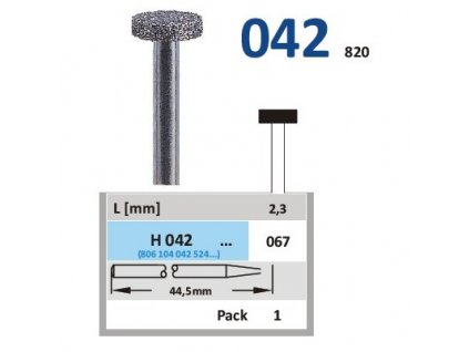 60747 horico diamantovy brousek kolecko h042 prumer 6 7mm normal