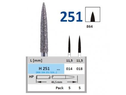 61098 horico diamantovy brousek plaminek h251 prumer 1 4mm zrnitost normal