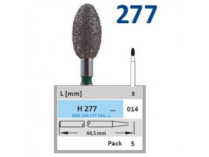 61119 horico diamantovy brousek vajicko h277 prumer 1 4mm zrnitost normal