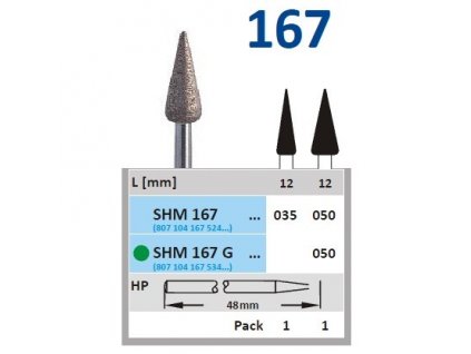 63186 sintrovany diamant konus shm167 prumer 3 5mm zrnitost normal