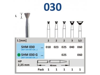 63141 sintrovany diamant obraceny konus shm030 prumer 4mm hruba doprodej poslednich kusu