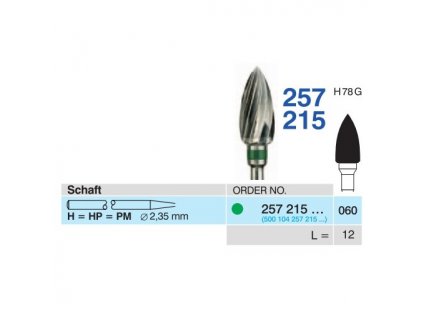 16758 tvrdokovova freza plaminek 257215 prumer 6mm