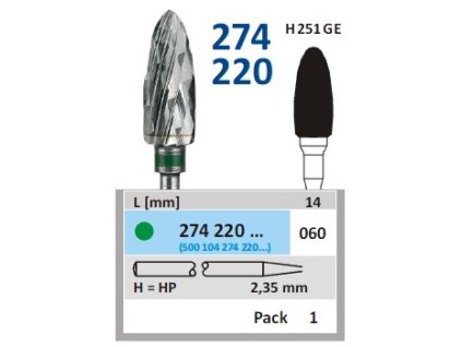 16920 tvrdokovova freza vajicko 274220 prumer 6mm