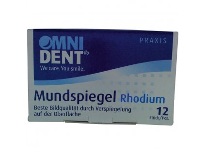 OMNI Zubní zrcátko Rhodium č.4, ploché 22mm, 12ks