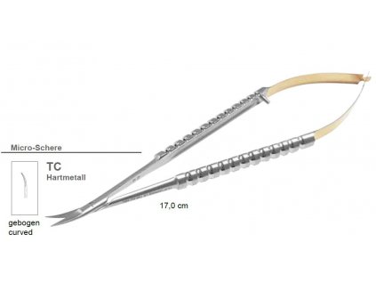 Mikrochirurgické nůžky TC 17 cm