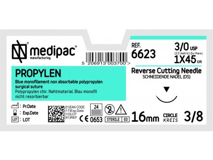 Propylen-USP 3/0, EP 2.0, jehla řezná 3/8