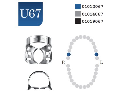 Kofferdamová spona č. U67 (Varianta Kofferdamová spona č. U67 - matná)