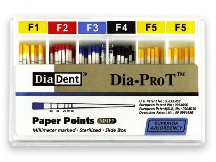Papírové čepy Diadent Protaper Gold Dia-ProT (Varianta Dia-ProT - F2  pap. čepy 100ks)