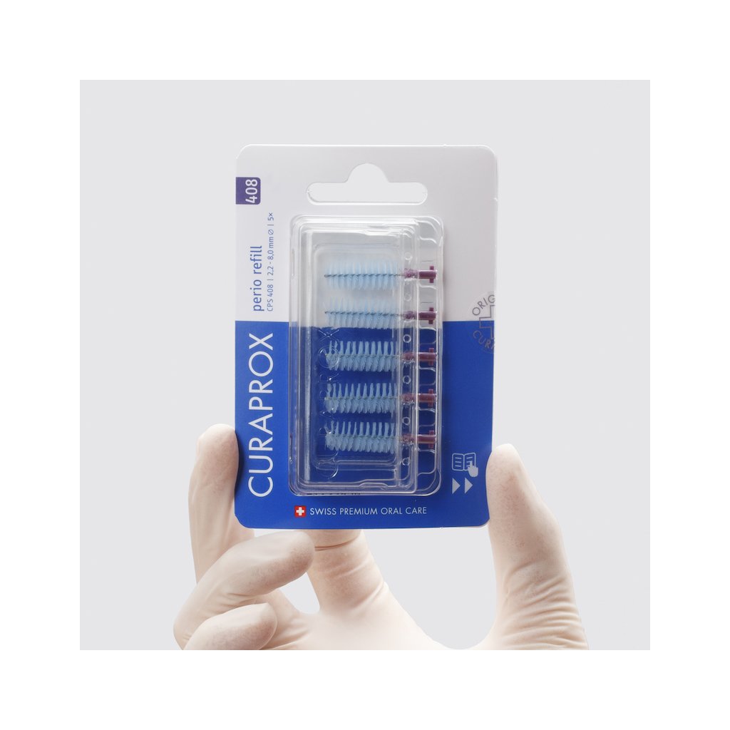 Curaprox CPS 408 Perio refill mezizubní kartáček fialový 5 ks - Mezizubní péče/Curaprox - DENTO.cz - Více pro vaši dentální hygienu