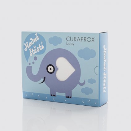 Curaprox Baby boy dárková kazeta, modrá -Dětské pomůcky pro dentální hygienu/Biofunkční dudlíky Curaprox a dárkové sady Curaprox baby - DENTO.cz - Více pro vaši dentální hygienu