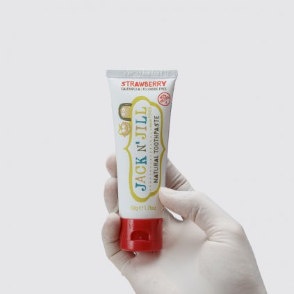 Jack N`Jill přírodní zubní pasta jahoda 50 g - Zubní pasty a gely/Zubní pasty bez fluoridů /Pro děti - DENTO.cz - Více pro vaši dentální hygienu