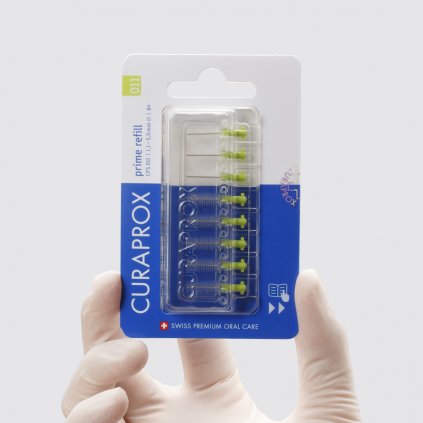 Curaprox CPS 011 Prime Refill mezizubní kartáček zelený 8 ks - Mezizubní péče/Curaprox - DENTO.cz - Více pro vaši dentální hygienu