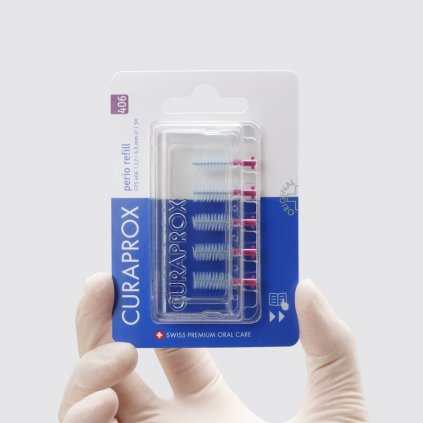 Curaprox CPS 406 Perio refill mezizubní kartáček tmavě růžový 5 ks - Mezizubní péče/Curaprox - DENTO.cz - Více pro vaši dentální hygienu