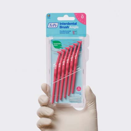 TePe mezizubní kartáčky Angle růžové 0,4 mm 6 ks - Mezizubní kartáčky / Mezizubní kartáčky TePe  - DENTO.cz - Více pro vaši dentální hygienu